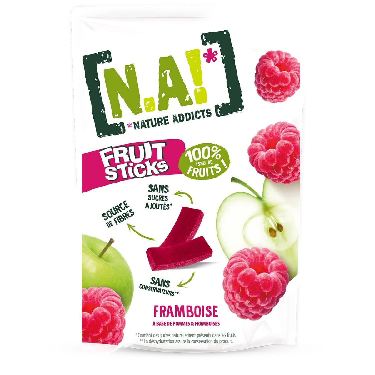 N.A! Nature Addicts - Sachet de Fruit Sticks Framboise 40g