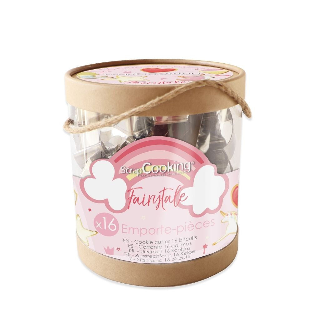 Seau 16 emporte-pièces acier Fairytale