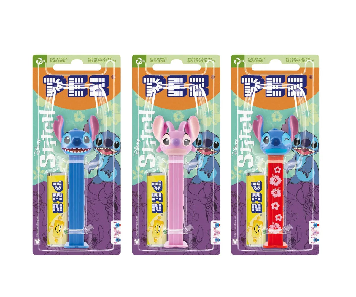 PEZ Stitch : 1 distributeur + 1 recharge goût fruit