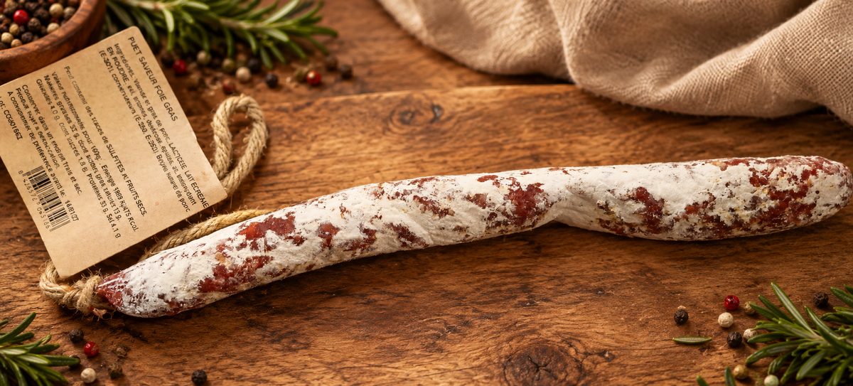 Fuet saucisson saveur fois gras