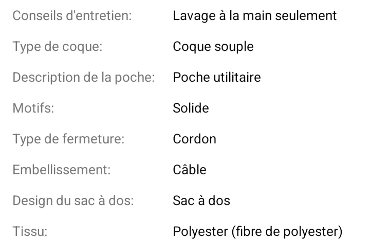 Sac a dos souple